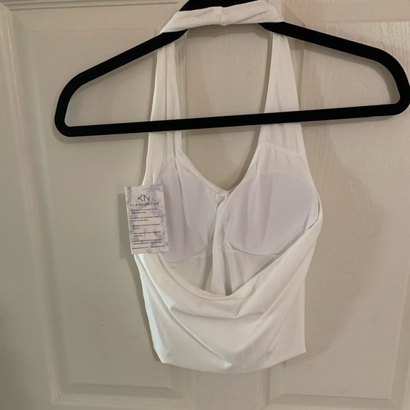 Klassy Network Tops Nwt Klassy Network White Halter Cropped Tank